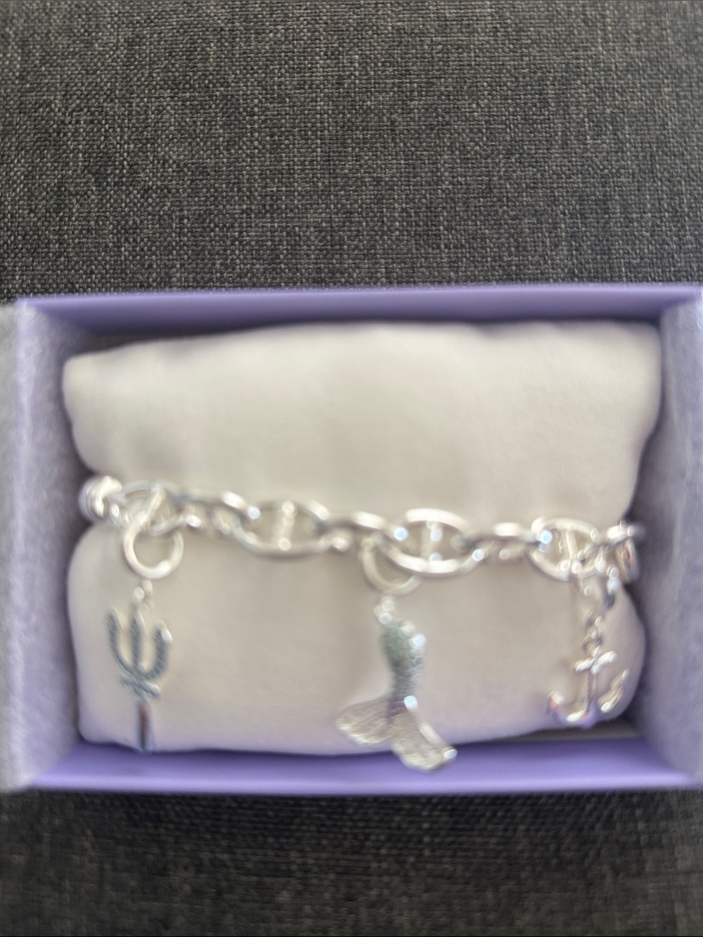 Bomb Party CharmelieeSilver Charm Bracelet with Mermaid, Anchor & Trident Charms